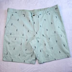 New Men's SIZE 42 George Shorts Hula Girl 10" Inseam Light Aqua Blue Hawaiian
